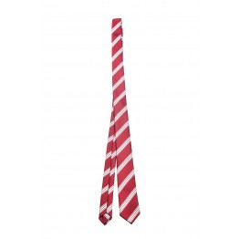 Cravata rosie cu dungi albe